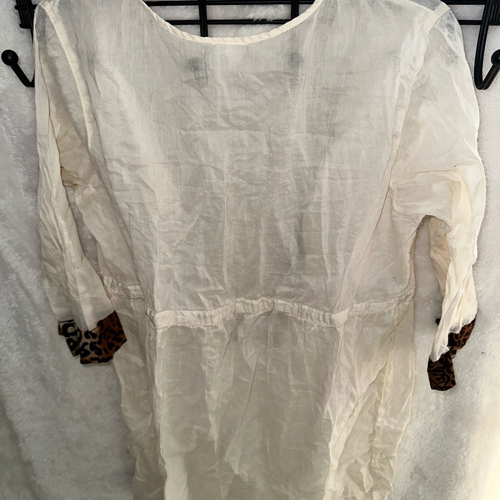 Merona Cream Swim Coverup with Leopard Trim - Picture 6 of 11
